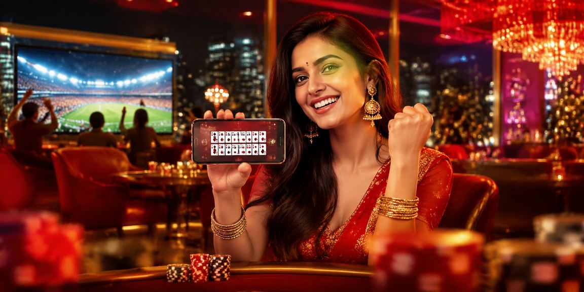 Red and gold themed Indian rummy game interface